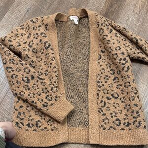 Leopard Print Open Cardigan